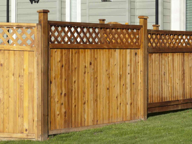 Lattice Top Semi-Privacy Wood Fence
