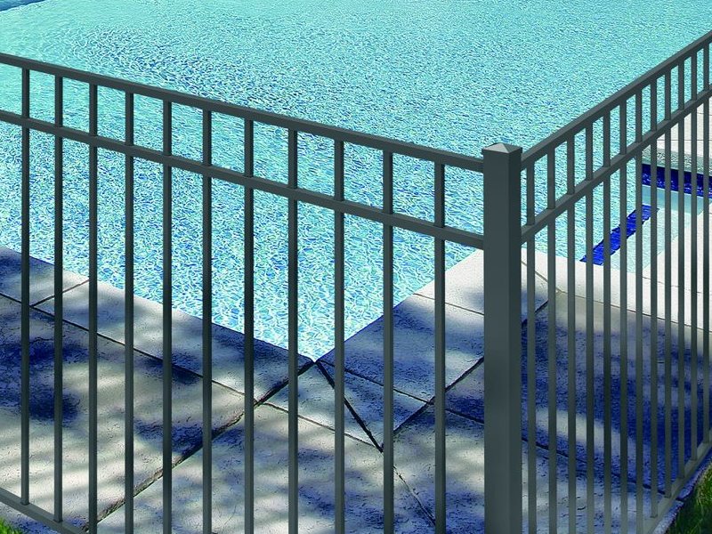 Granite Drop Rail Style Aluminum Pool Fence, by Active Yards